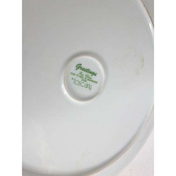 Vintage Toscany Greetings Dove Wreath Serving Platter Cake Plate 12" Christmas - Picture 5 of 6